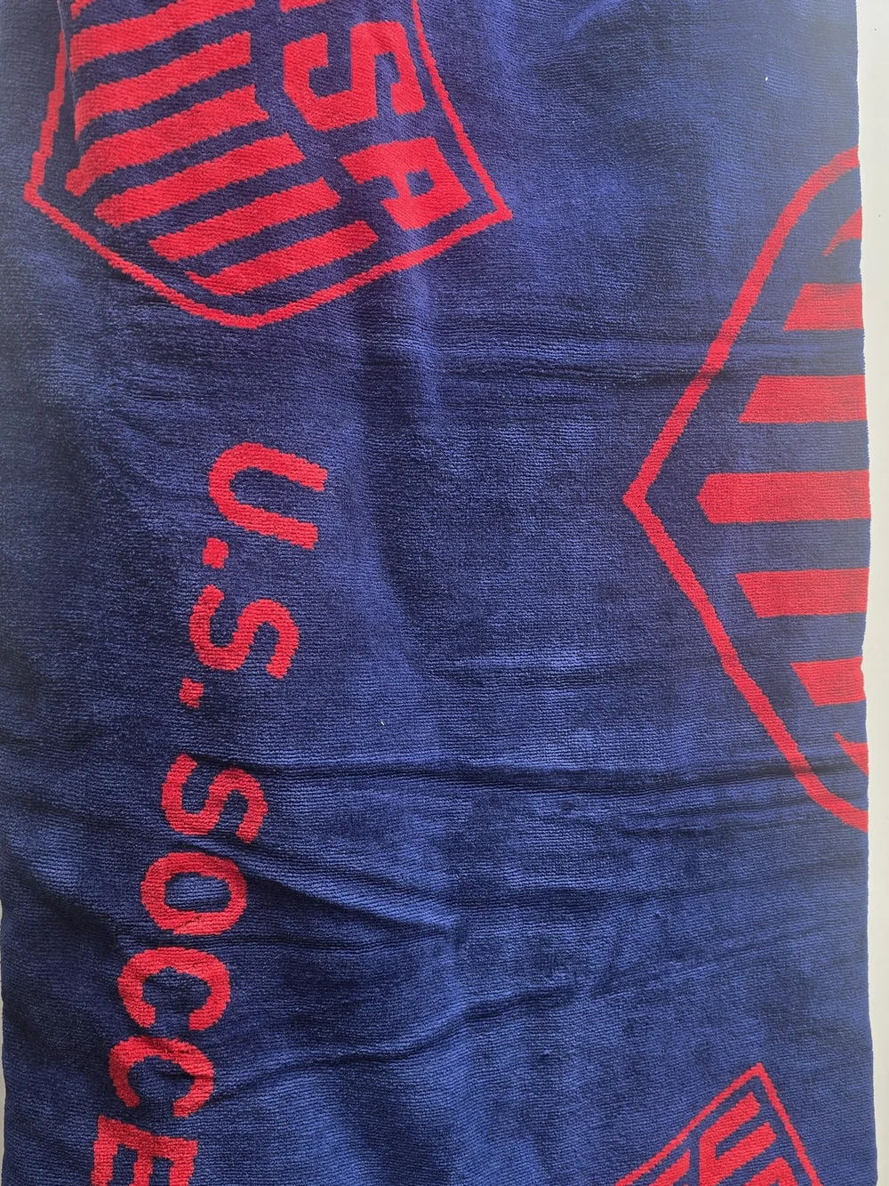 Oversized Super Soft U.S. Soccer Navy & Red Logo Beach Towel 38 X 72